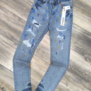 jean purple brand distressed & paint splatter